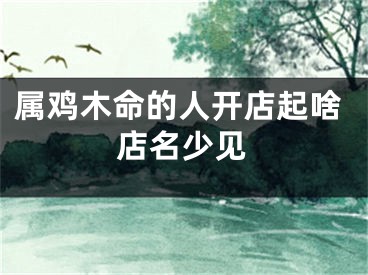 属鸡木命的人开店起啥店名少见
