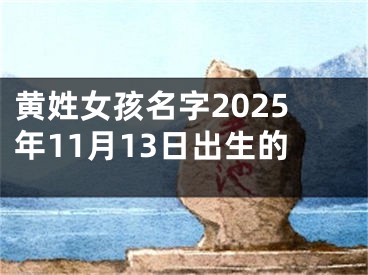 黄姓女孩名字2025年11月13日出生的