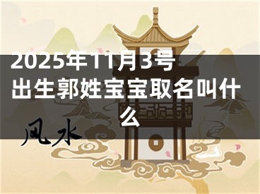 2025年11月3号出生郭姓宝宝取名叫什么