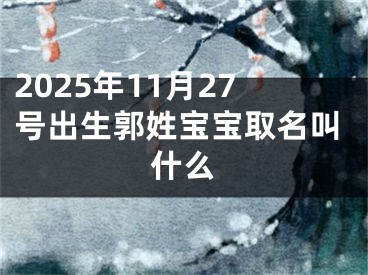 2025年11月27号出生郭姓宝宝取名叫什么