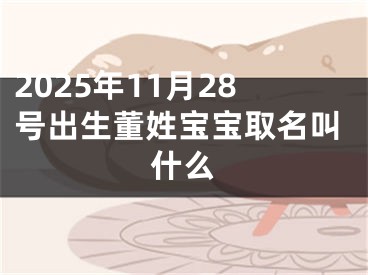 2025年11月28号出生董姓宝宝取名叫什么