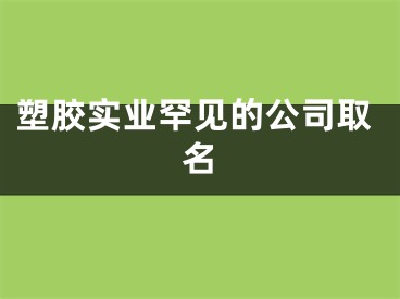 塑胶实业罕见的公司取名