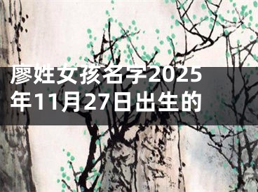 廖姓女孩名字2025年11月27日出生的