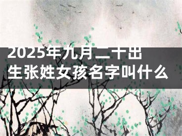 2025年九月二十出生张姓女孩名字叫什么