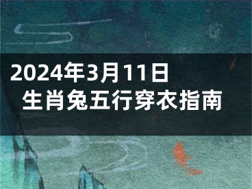 2024年3月11日生肖兔五行穿衣指南