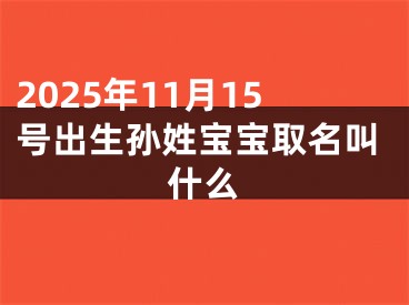 2025年11月15号出生孙姓宝宝取名叫什么
