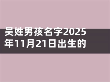 吴姓男孩名字2025年11月21日出生的