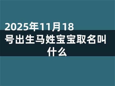 2025年11月18号出生马姓宝宝取名叫什么