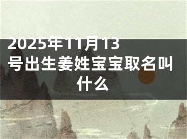 2025年11月13号出生姜姓宝宝取名叫什么