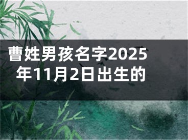 曹姓男孩名字2025年11月2日出生的