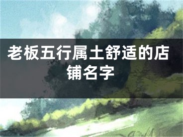 老板五行属土舒适的店铺名字