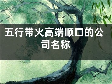 五行带火高端顺口的公司名称
