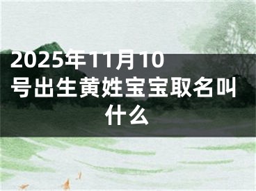 2025年11月10号出生黄姓宝宝取名叫什么
