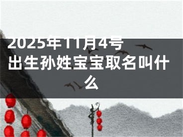 2025年11月4号出生孙姓宝宝取名叫什么