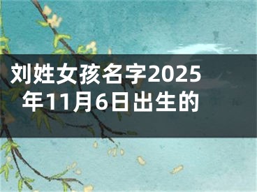 刘姓女孩名字2025年11月6日出生的