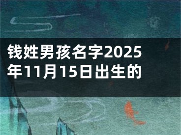 钱姓男孩名字2025年11月15日出生的