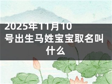 2025年11月10号出生马姓宝宝取名叫什么