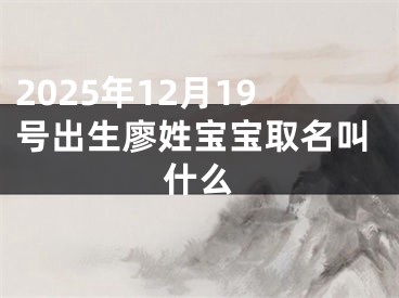 2025年12月19号出生廖姓宝宝取名叫什么