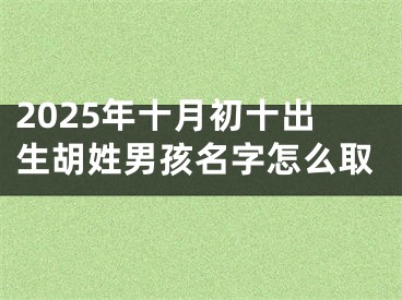 2025年十月初十出生胡姓男孩名字怎么取