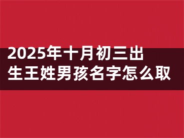 2025年十月初三出生王姓男孩名字怎么取