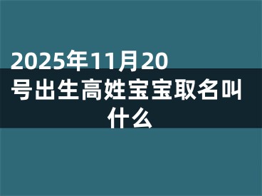 2025年11月20号出生高姓宝宝取名叫什么