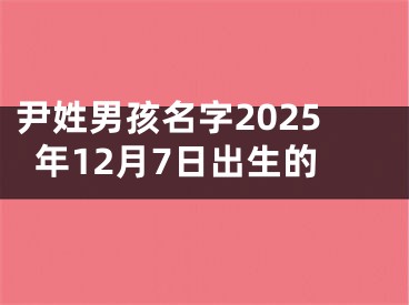 尹姓男孩名字2025年12月7日出生的