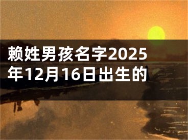 赖姓男孩名字2025年12月16日出生的