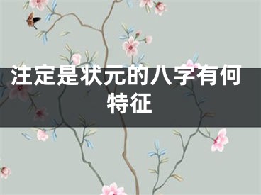 注定是状元的八字有何特征