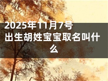 2025年11月7号出生胡姓宝宝取名叫什么