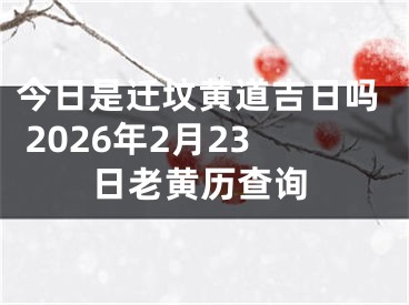 今日是迁坟黄道吉日吗 2026年2月23日老黄历查询