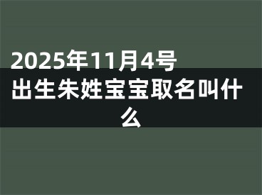 2025年11月4号出生朱姓宝宝取名叫什么