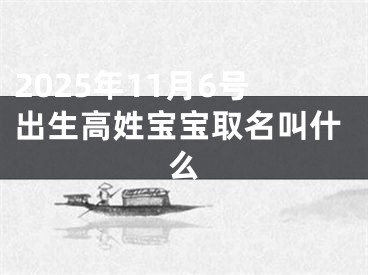 2025年11月6号出生高姓宝宝取名叫什么