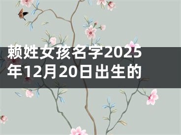 赖姓女孩名字2025年12月20日出生的