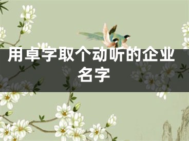 用卓字取个动听的企业名字
