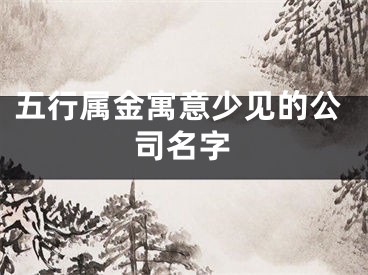 五行属金寓意少见的公司名字