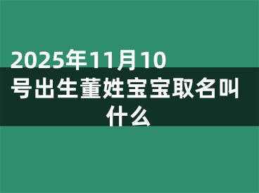 2025年11月10号出生董姓宝宝取名叫什么