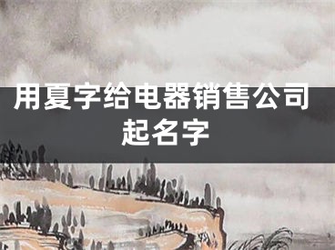 用夏字给电器销售公司起名字