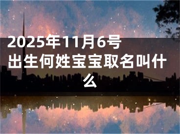 2025年11月6号出生何姓宝宝取名叫什么