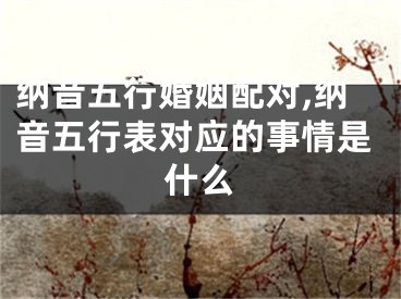 纳音五行婚姻配对,纳音五行表对应的事情是什么