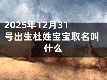 2025年12月31号出生杜姓宝宝取名叫什么