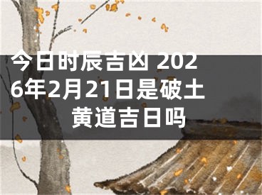 今日时辰吉凶 2026年2月21日是破土黄道吉日吗