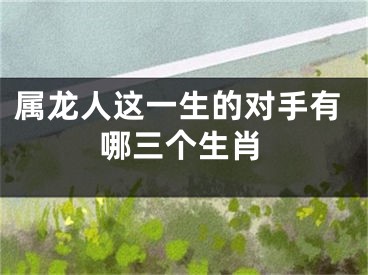 属龙人这一生的对手有哪三个生肖