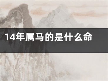 14年属马的是什么命