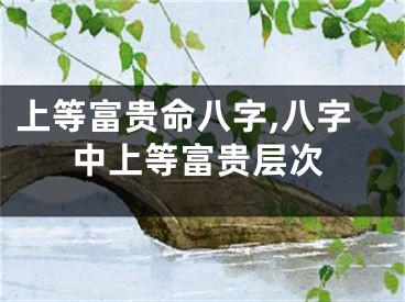 上等富贵命八字,八字中上等富贵层次