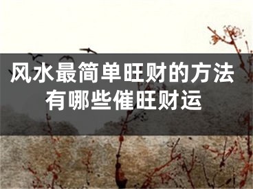 风水最简单旺财的方法有哪些催旺财运