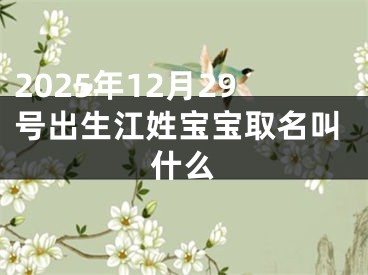 2025年12月29号出生江姓宝宝取名叫什么