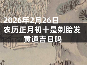2026年2月26日农历正月初十是剃胎发黄道吉日吗