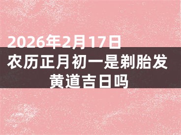 2026年2月17日农历正月初一是剃胎发黄道吉日吗