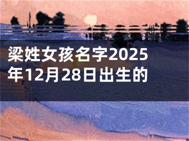 梁姓女孩名字2025年12月28日出生的