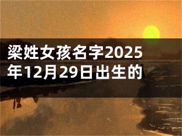 梁姓女孩名字2025年12月29日出生的